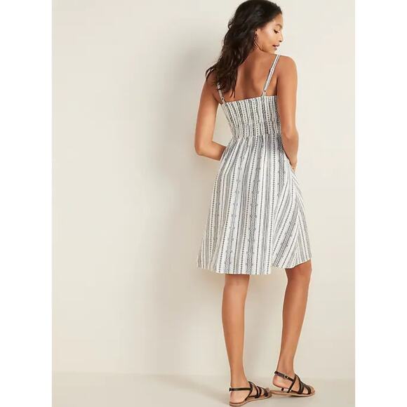 Old Navy Womens Linen Blend Dress XXL Plus Button Front Cami Beachy Lagenlook - Picture 8 of 8